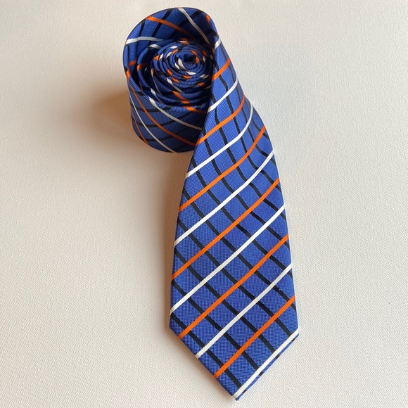 Raja Of London Other - Raja of London Purple Grid Pattern Silk Tie